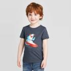 Petitetoddler Boys' Short Sleeve Shark Boat Graphic Stripe T-shirt - Cat & Jack Navy 12m, Toddler Boy's, Blue