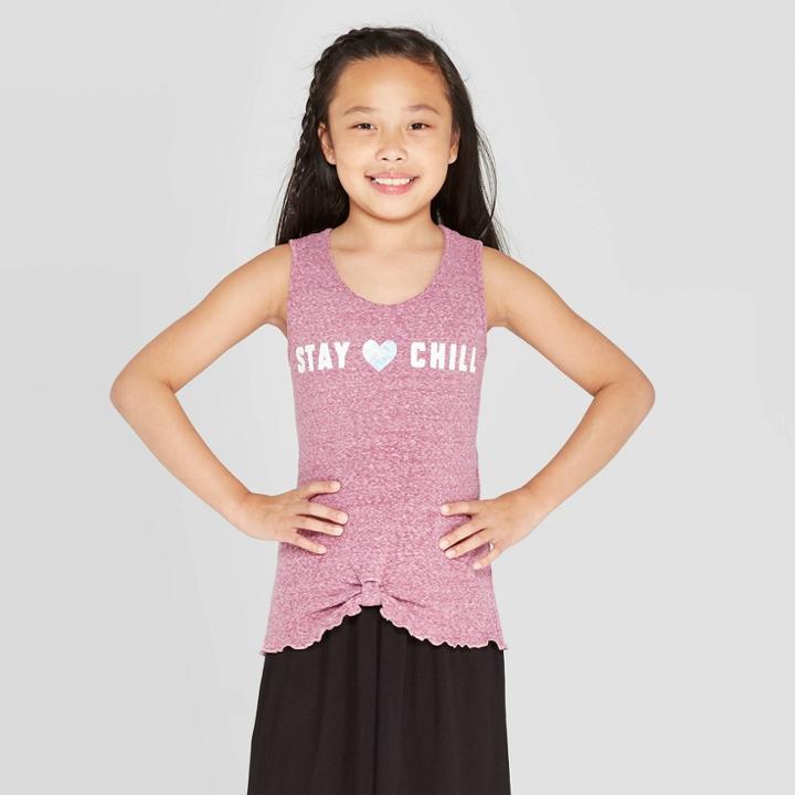 Target Girls' Knot Front Tank Top - Art Class Purple