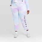 Women's Friends Plus Size Tie-dye Jogger Pants - White