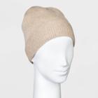 Women's Cashmere Beanie - A New Day Oatmeal One Size, Beige