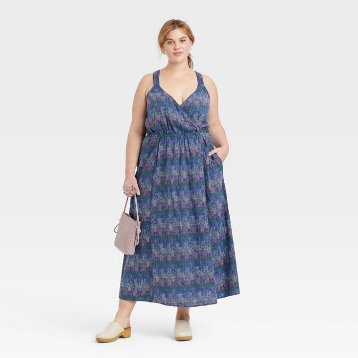 Women's Plus Size Cross Back Tank Dress - Universal Thread Navy Blue