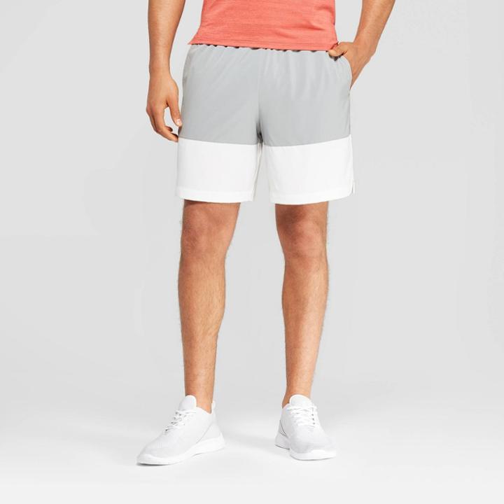 Men's Color Blocked Running Shorts - C9 Champion True White