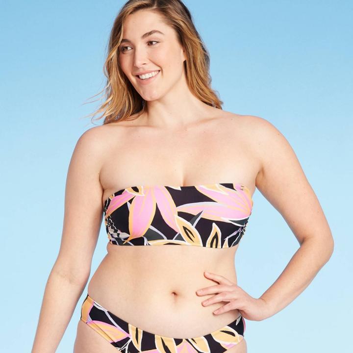 Women's Bandeau Bikini Top - Kona Sol Floral L, Women's, Size: Large,