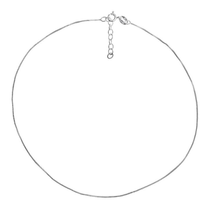 Target Women's Box Chain Anklet With Extender In Sterling Silver - Silver