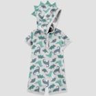 Baby Boys' Dino Hooded Romper - Just One You Made By Carter's Gray Newborn, Boy's, Green Gray