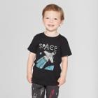 Toddler Boys' Space Made With Spaceship Parts Short Sleeve T-shirt - Cat & Jack Black