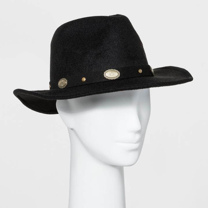 Women's Faux Felt Western Hat - Wild Fable Black