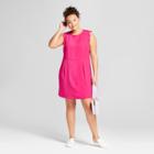 Women's Plus Size Scallop Sleeve Crepe Dress - A New Day Pink