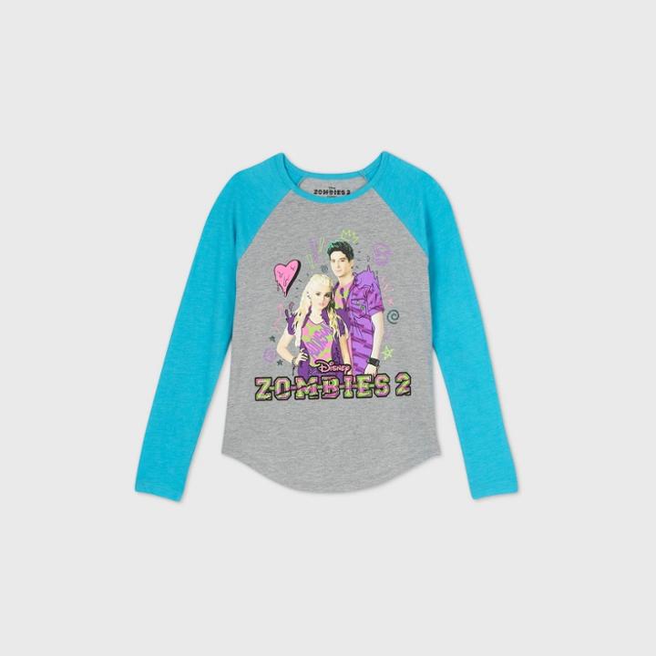 Girls' Disney Zombies 2 Long Sleeve T-shirt - Gray