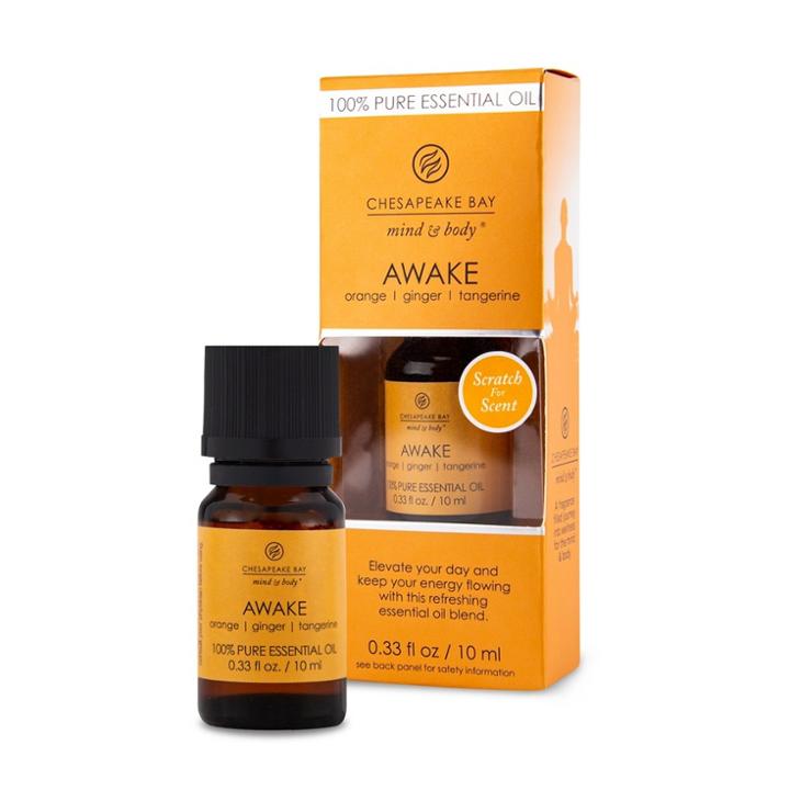 0.33oz Essential Oil Awake Orange/ginger/tangerine - Chesapeake Bay Candle, Green