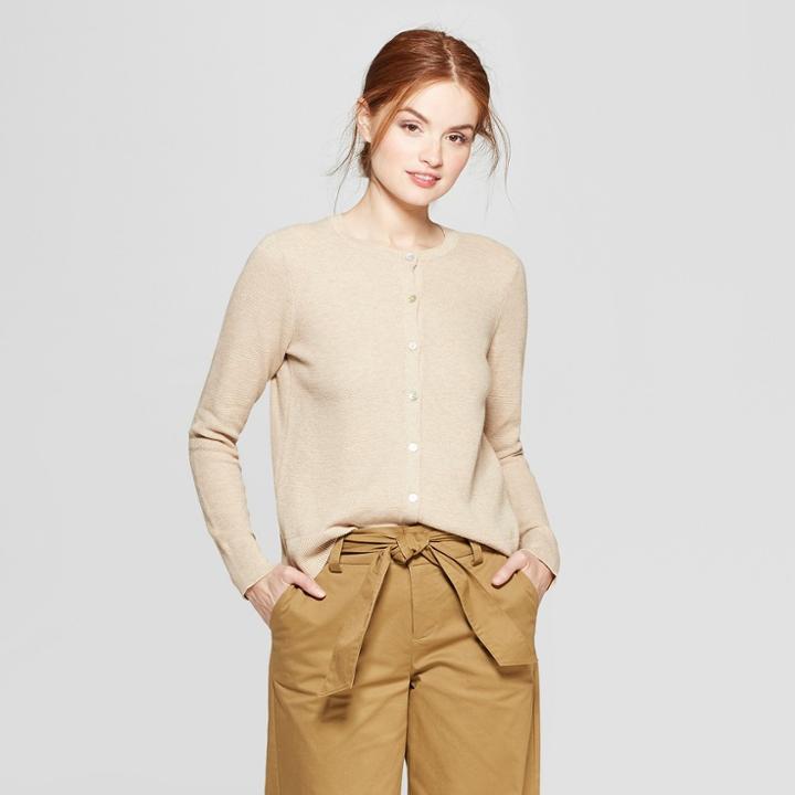 Women's Any Day Long Sleeve Cardigan - A New Day Oatmeal