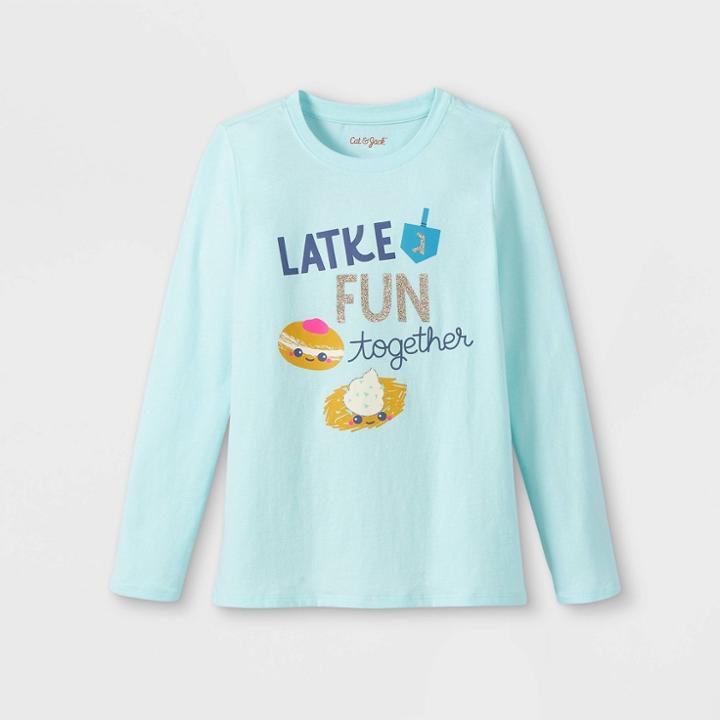 Girls' 'hanukkah' Long Sleeve Graphic T-shirt - Cat & Jack