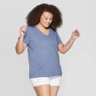 Target Women's Plus Size Short Sleeve V-neck Pocket T-shirt - Universal Thread Blue