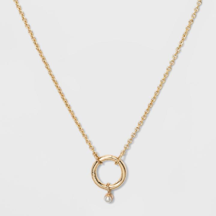 Small Circle Pendent Necklace - A New Day Gold