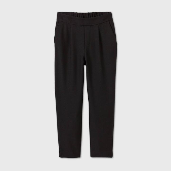 Women's Pleated Straight Leg Trousers - Prologue Black