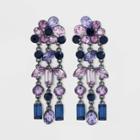 Rhinestone Drop Linear Earrings - A New Day Purple