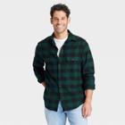 Men's Plaid Standard Fit Long Sleeve Button-down Shirt - Goodfellow & Co Green/plaid