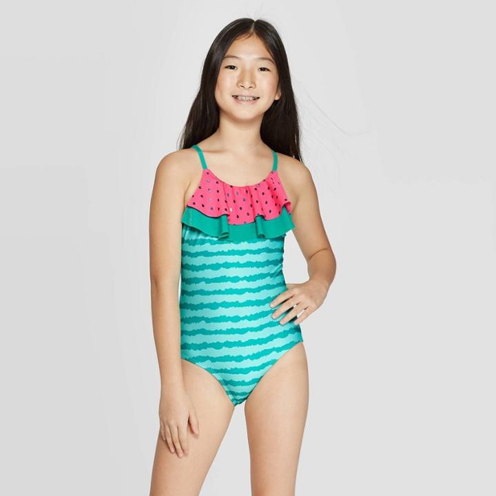 Girls' Seeds N' Stripes One Piece - Cat & Jack Green