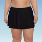 Women's Plus Size Slimming Control Swim Skirt - Dreamsuit By Miracle Brands Black