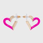 Sugarfix By Baublebar Enamel And Gold Heart Hoop Earrings - Pink