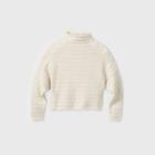 Women's Mock Turtleneck Cozy Rib Pullover Sweater - Prologue Cream