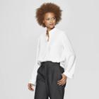 Women's Long Sleeve Essential Popover Blouse - Prologue White