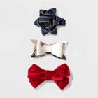 Girls' 3pk Holiday Bow Hair Clip - Cat & Jack Red