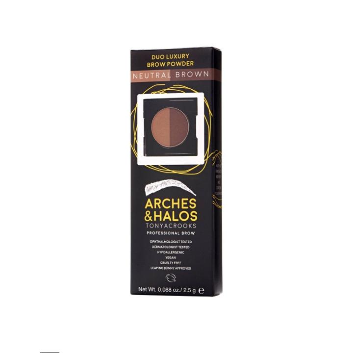 Arches & Halos Duo Luxury Brow Powder Medium Brown