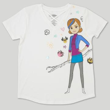 Girls' Trollhunters 'be Your Own Hero' Graphic Short Sleeve T-shirt - Ivory