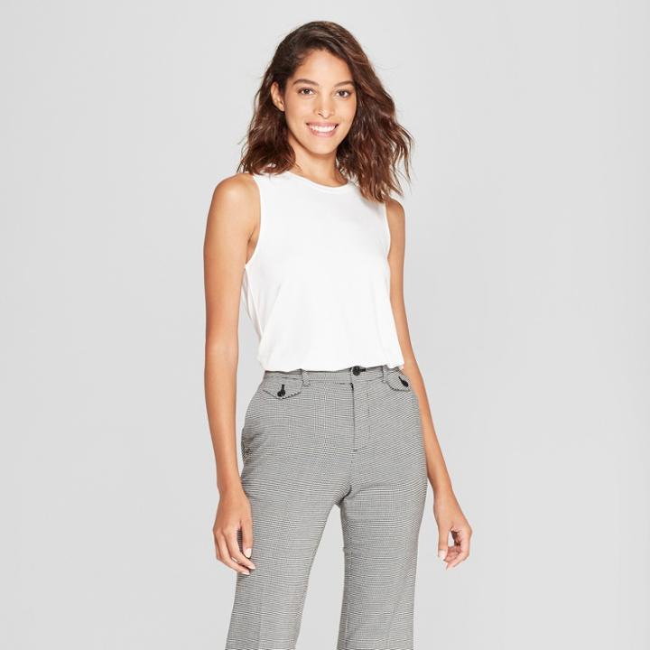Women's Relaxed Fit Crew Tank - A New Day White