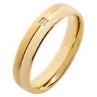 Men's Crucible 0.02 Ct. T.w. Round-cut Diamond Stud Bezel Set Ring In Titanium (h-i-si2), Gold