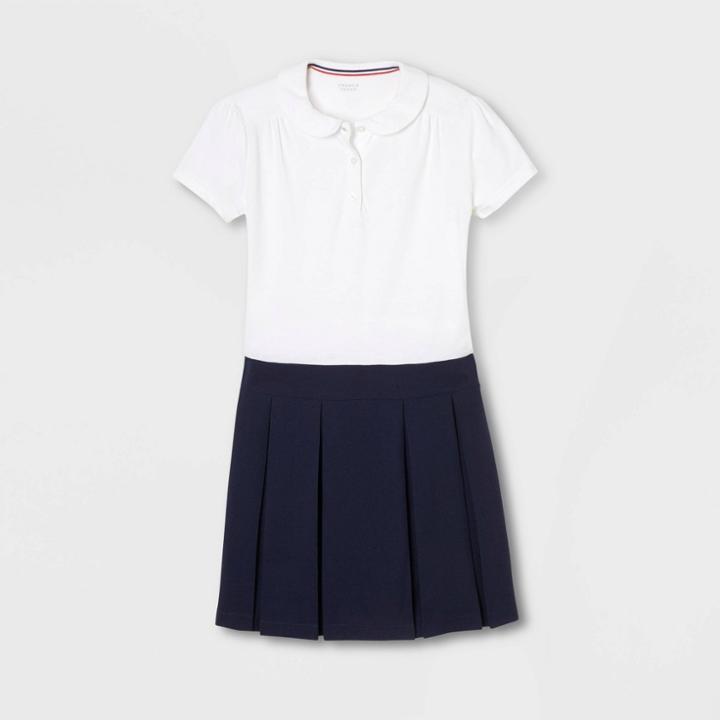 French Toast Girls' Uniform Peter Pan Collar Dress - Navy