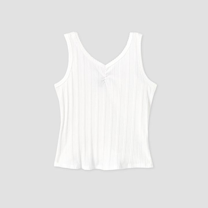 Girls' Cinched Front Tank Top - Art Class White