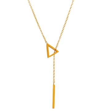 Elya Triangle Bar Drop Lariat Necklace - Gold