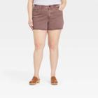 Women's Plus Size High-rise Vintage Midi Jean Shorts - Universal Thread Tan