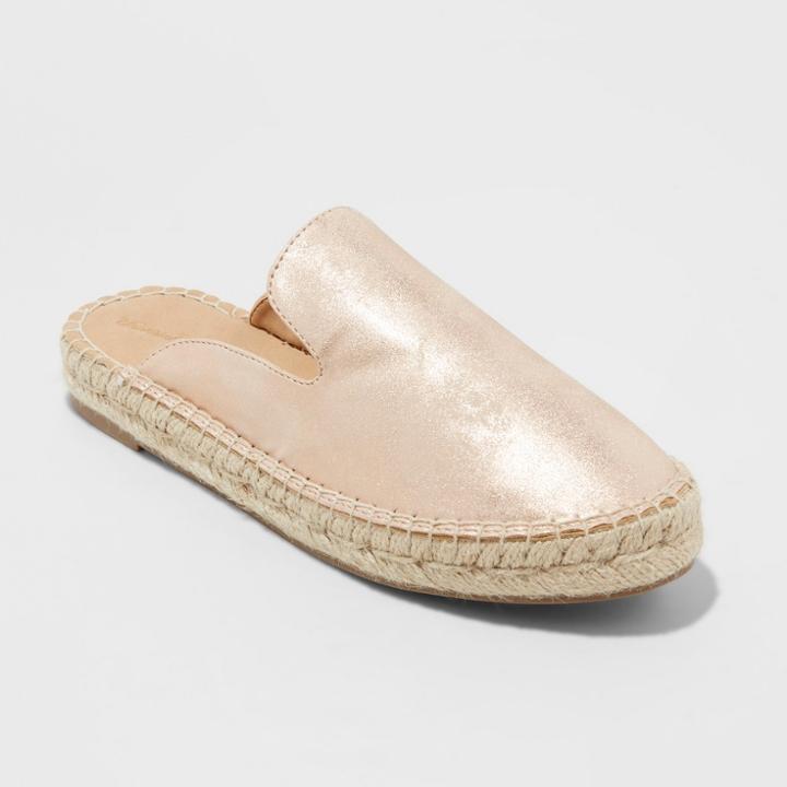 Women's Clara Espadrille Flat Mules - Universal Thread Rose Gold