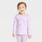 Toddler Girls' Polar Bear Long Sleeve Shirt - Cat & Jack Purple