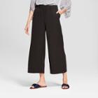 Women's Wide Leg Crop Pants - K By Kersh Black
