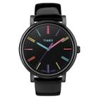 Women's Timex Originals Watch With Markers And Patent Leather Strap - Black T2n7902b