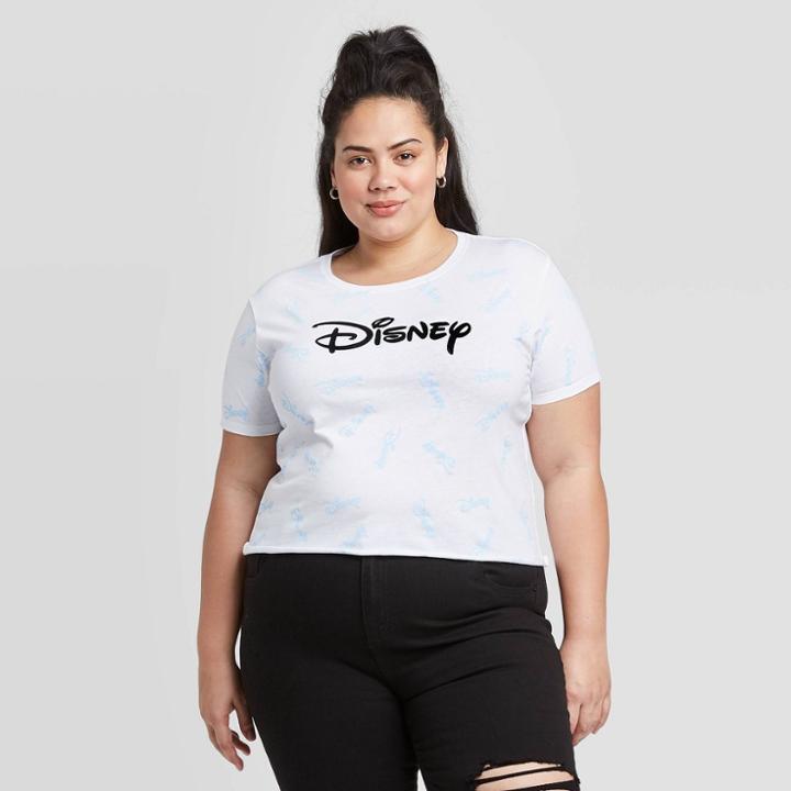 Women's Disney Plus Size Short Sleeve T-shirt (juniors') - White 1x, Women's,