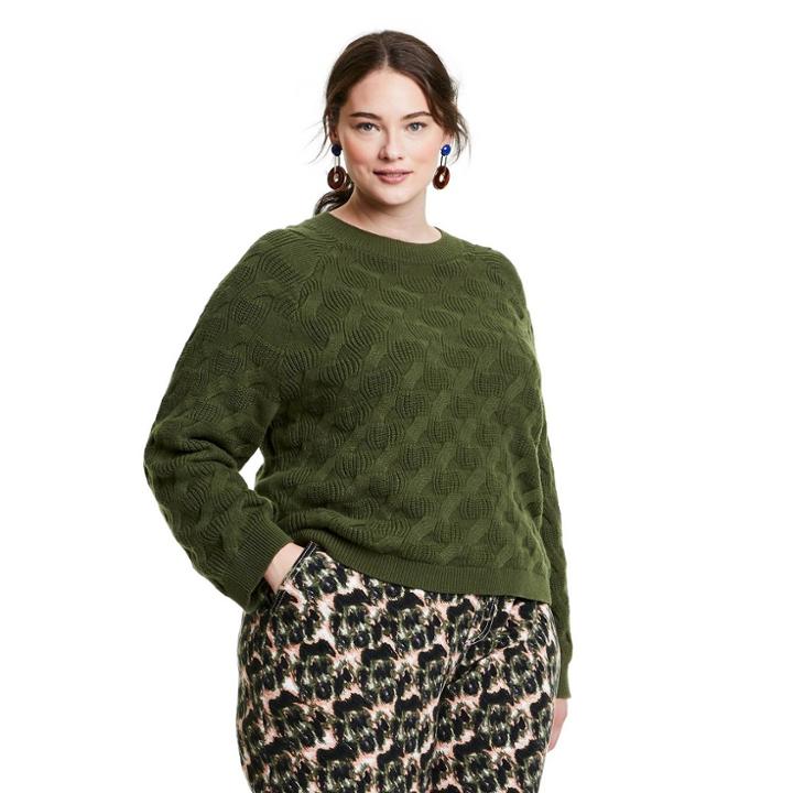Women's Plus Size Crewneck Pullover Sweater - Rachel Comey X Target Green