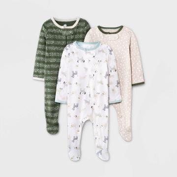 Baby Boys' 3pk Basic Puppies Sleep N' Play - Cloud Island Beige Newborn