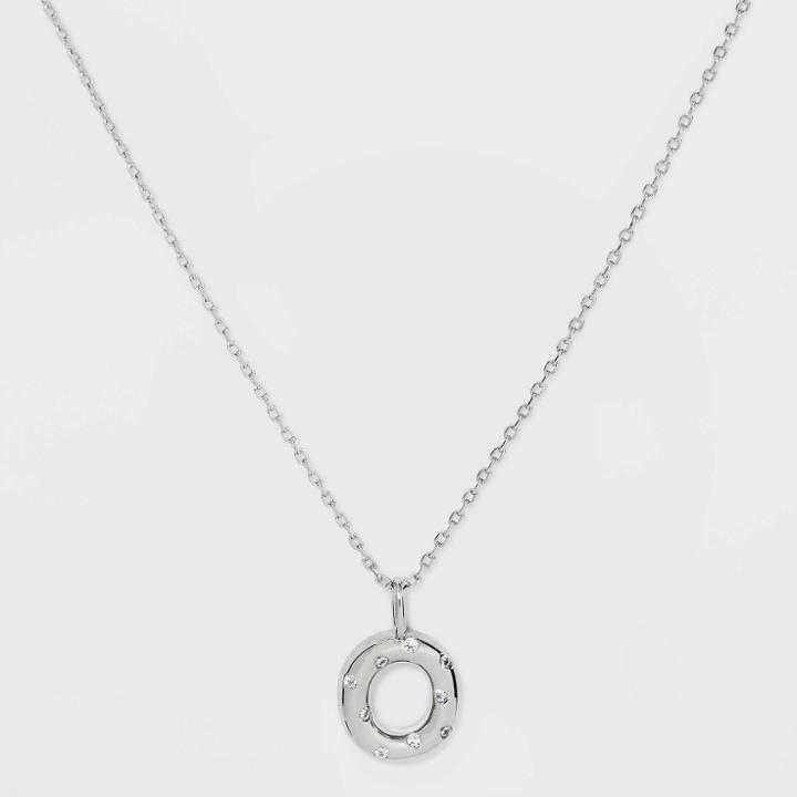 Silver Plated Cubic Zirconia 'o' Pendant Necklace - A New Day