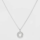Silver Plated Cubic Zirconia 'o' Pendant Necklace - A New Day