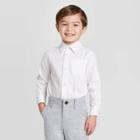 Toddler Boys' Long Sleeve Button-down Shirt - Cat & Jack White 12m, Toddler Boy's