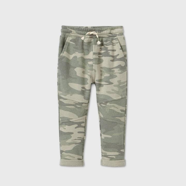Toddler Boys' Moto Camo Jogger Pants - Art Class Green 12m, Green/green
