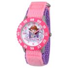 Girls' Disney Princess Sofia Stainless Steel Time Teacher Watch - Pink, Purple