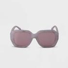 Women's Angular Oversized Square Sunglasses - A New Day Gray