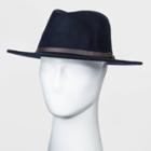 Men's Slim Band Panama Fedora Hat - Goodfellow & Co Navy