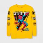 Men's Long Sleeve Marvel Spiderman Crew T-shirt - Yellow